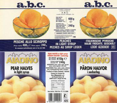 Etichetta per la frutta in barattolo